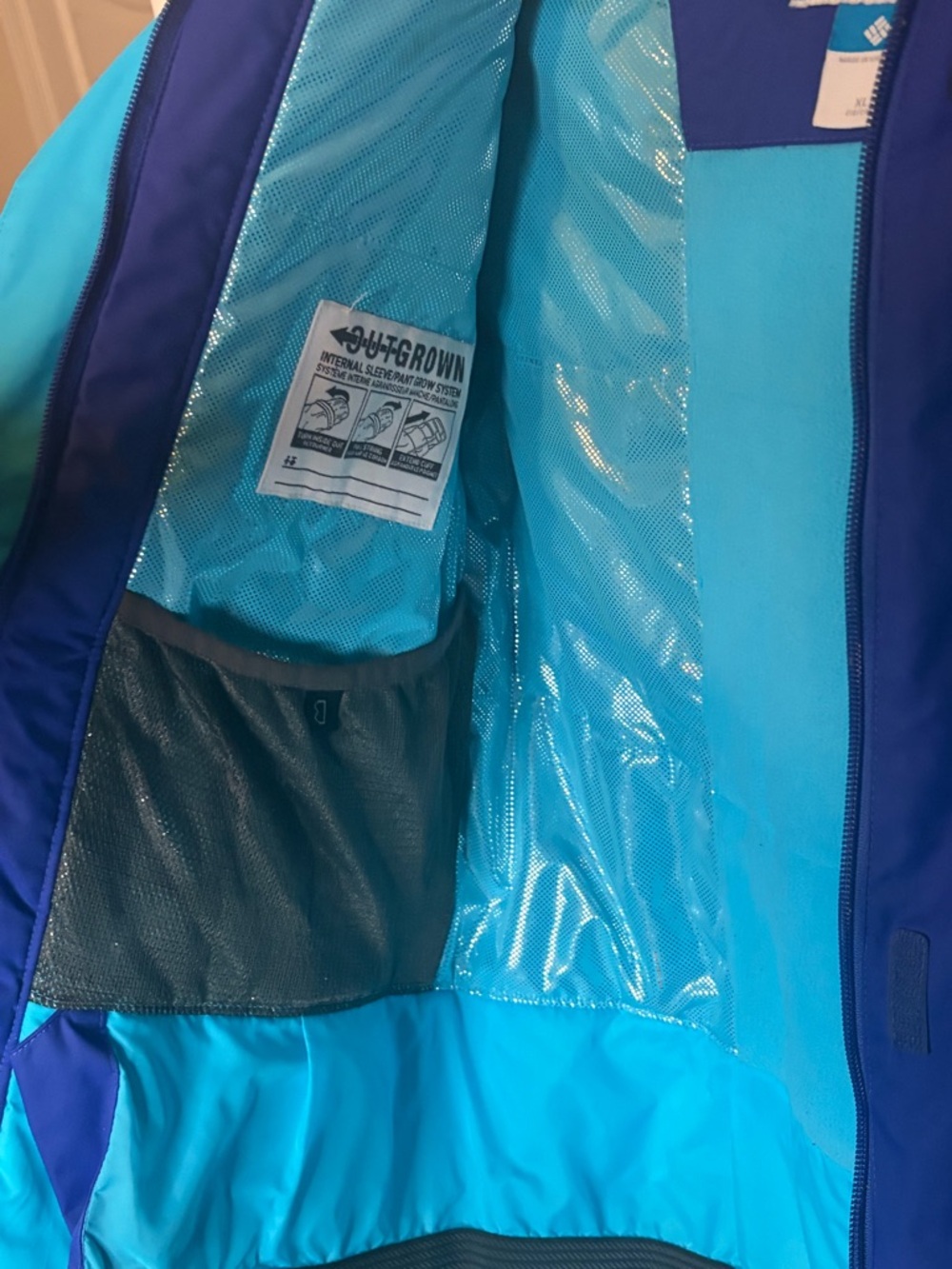 Columbia Omni Heat Jacket Youth XL 18/20 Blue Hooded Winter Coat Womens Small - Picture 6 of 8